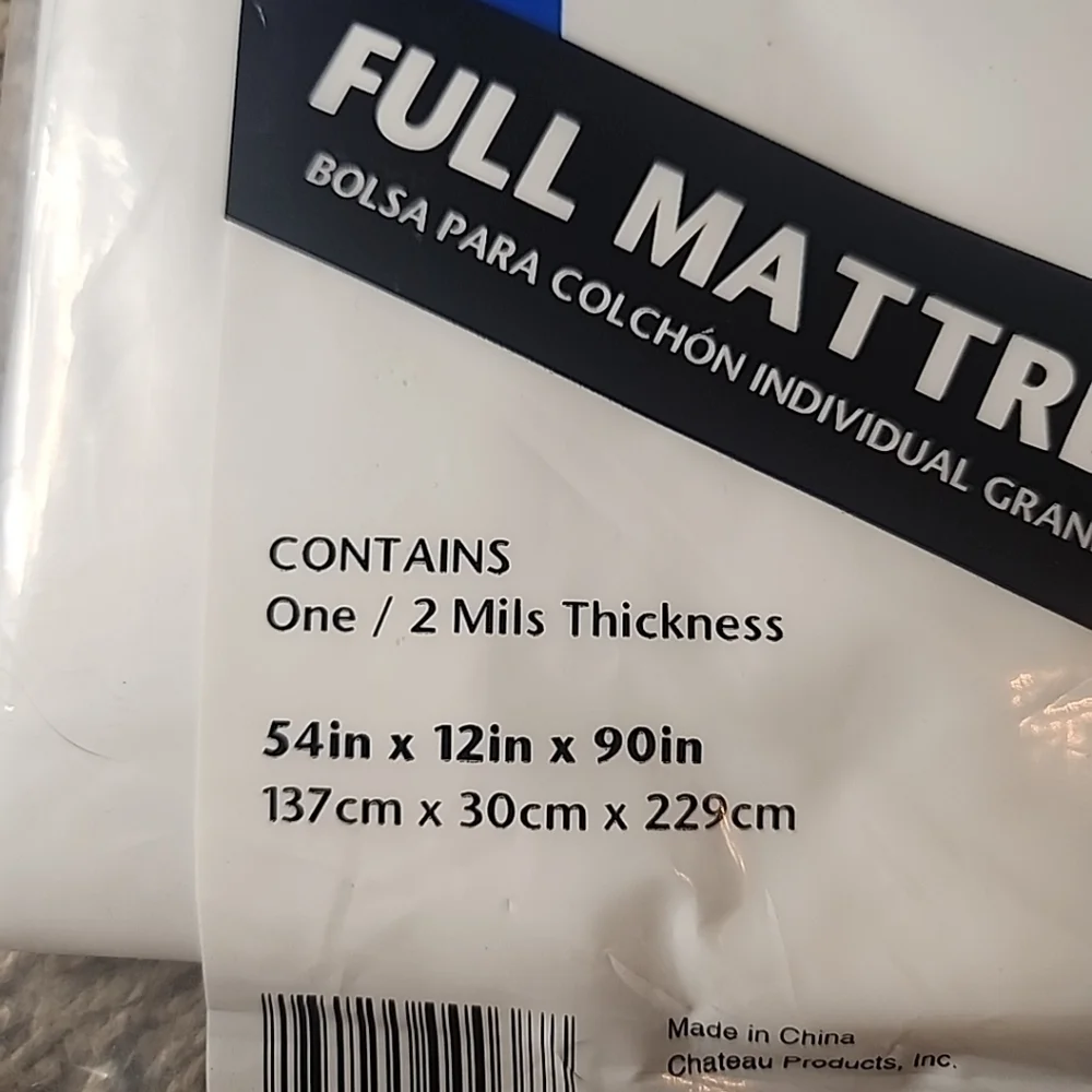 Chateau Full Protective Plastic Full-Size Mattress Bag